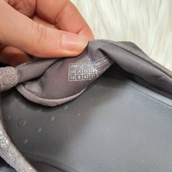 Vionic Arabella Metallic Pewter Wedge Toe Post Sandals 10 - Picture 9 of 9